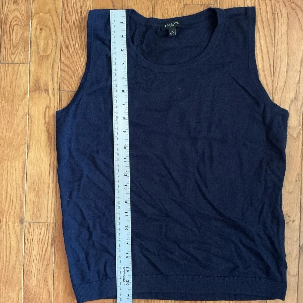 Talbots Blue Sweater Vest Large Petite